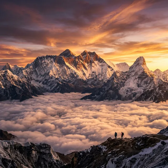 Горные вершины над облаками